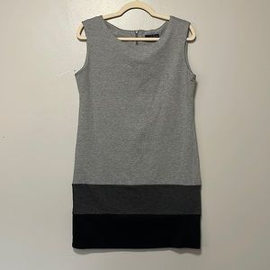 Comfortable dress. Light grey, dark grey, and black. Size medium